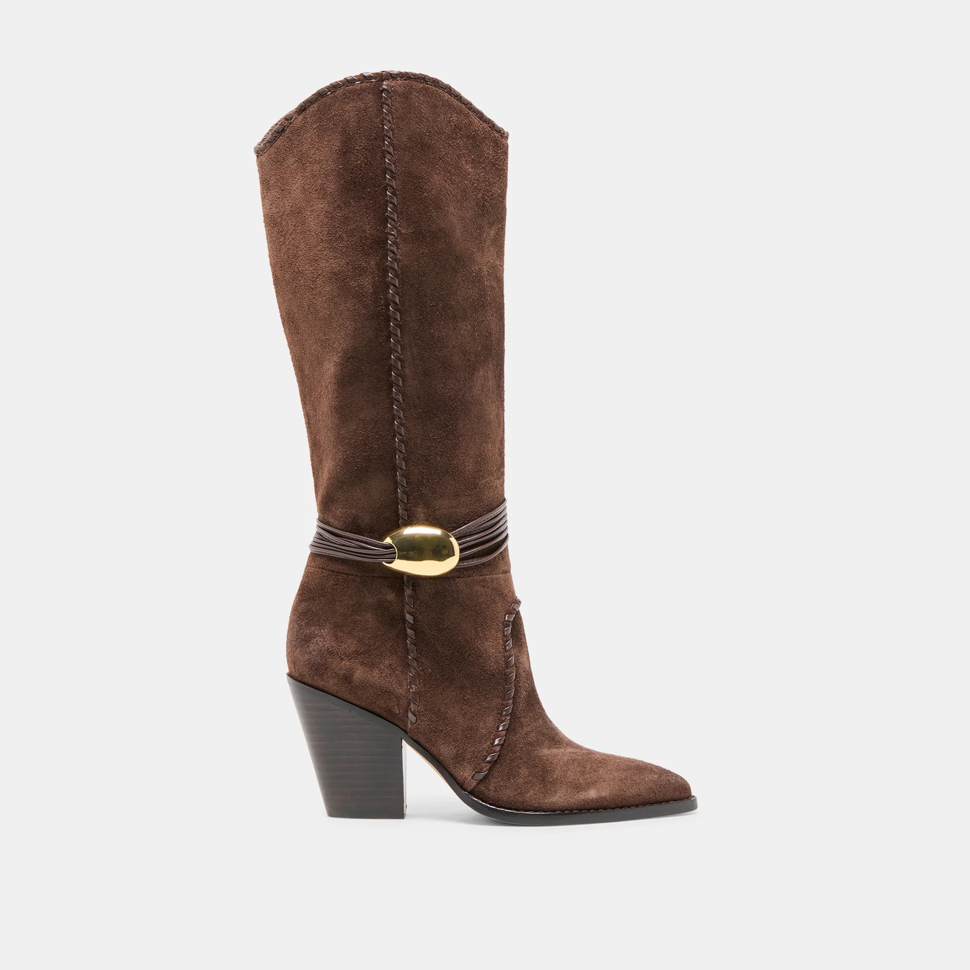Jody Dk Brown Suede Wide Calf Boots | Dolce Vita | DolceVita.com