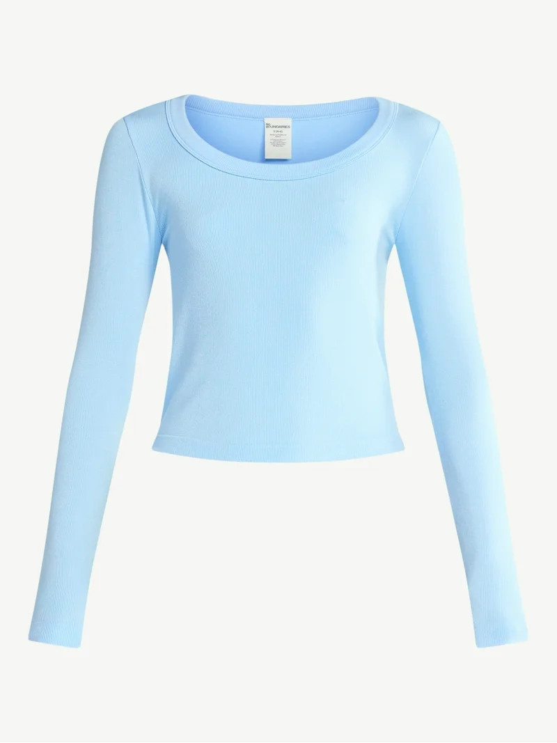 No Boundaries Scoop Neck Seamless Tee, Women's | Walmart (US)