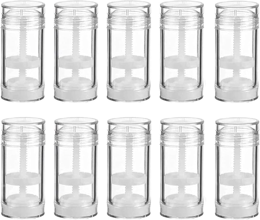 10 Pcs 75ml 2.5 OZ Empty Deodorant Containers Twist-up Filling Stick Clear Plastic Deodorant Cont... | Amazon (US)