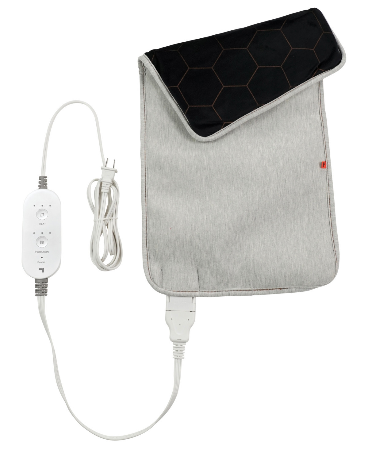 Sharper Image Calming Heat Massaging Weighted Heating Pad with Copper and Charcoal - Gray | Macy's