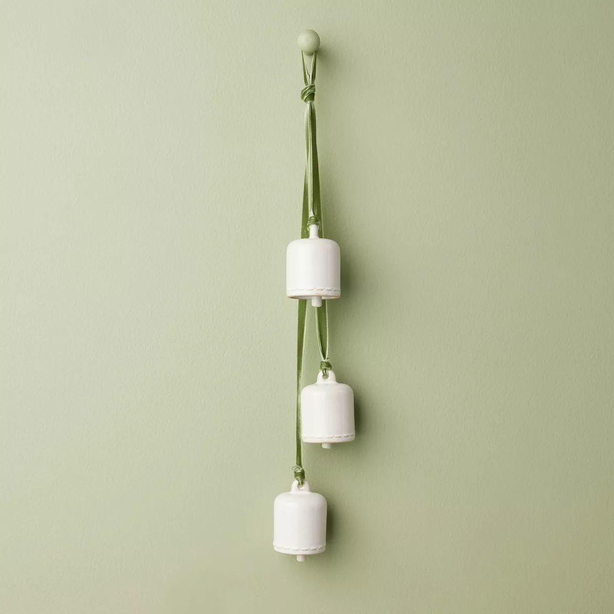 3-Bell Ceramic Christmas Door Swag Cream - Hearth & Hand™ with Magnolia | Target