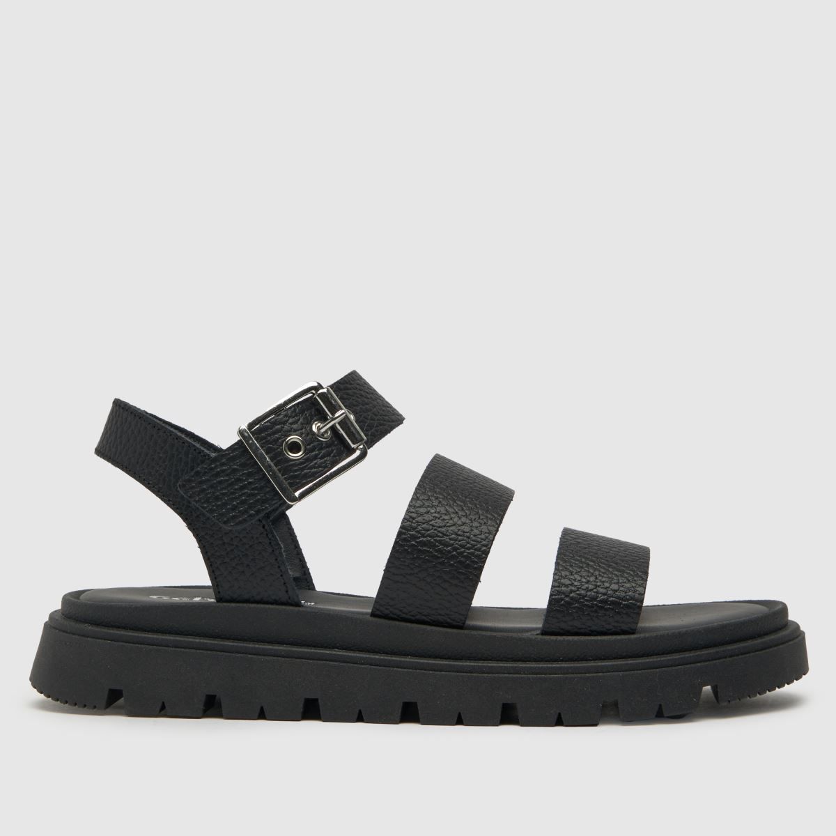 schuh tina chunky leather sandals in black | Schuh