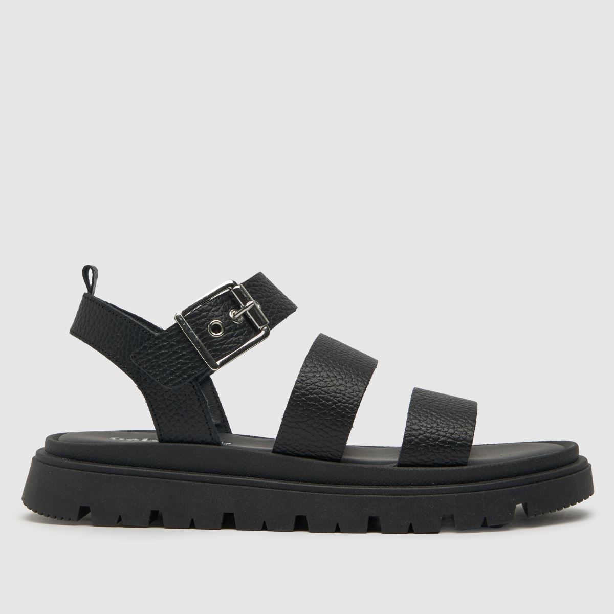 schuh tina chunky leather sandals in black | Schuh