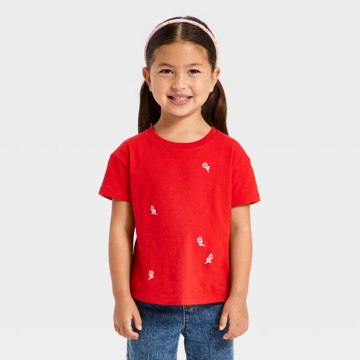 Toddler Girls' Valentine's Relaxed T-Shirt - Cat & Jack™ Medium Red | Target