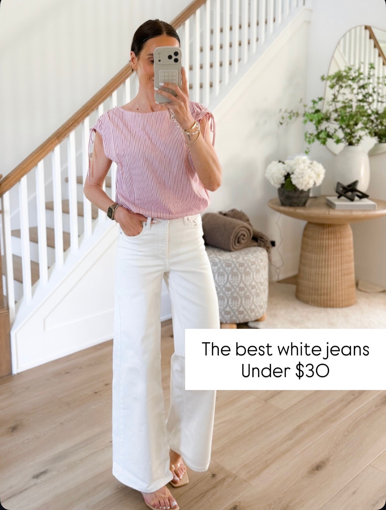 these white jeans are that good. under $30 and they fit like a dream… high rise, great length, and not see through. easy wide leg that looks polished but still feels casual

white jeans, affordable fashion, wide leg denim, everyday outfits, summer style, annabrstyle 

#LTKMothersDay #LTKootd #LTKSeasonal