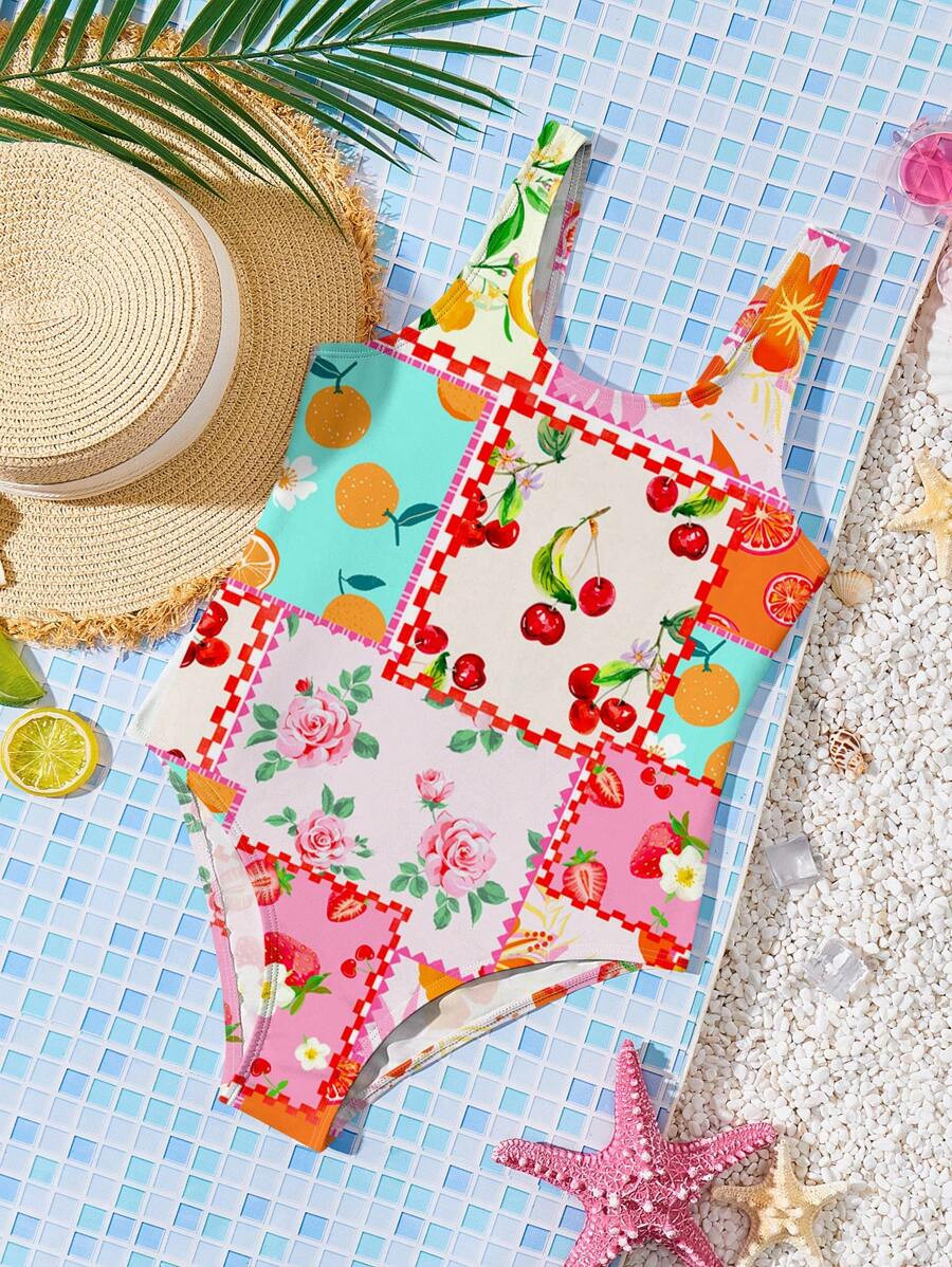 SHEIN Tween Girls' Simple Casual Camisole One Piece Swimsuit, Suitable For Summer | SHEIN