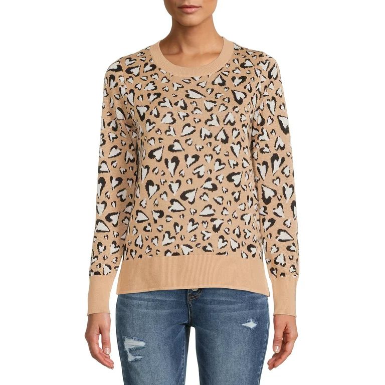 Time and Tru Women's Long Sleeve Pullover Talking Sweaters | Walmart (US)