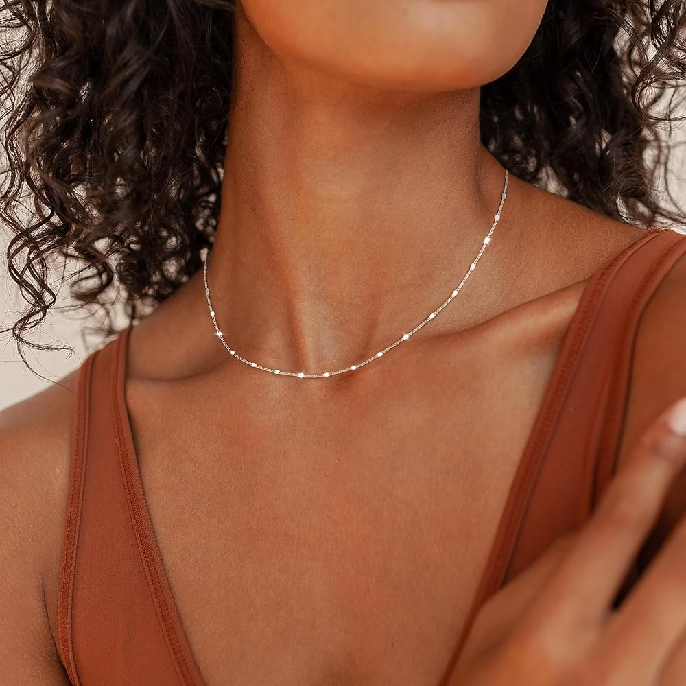 Carffordo Mothers Day Gifts 925 Sterling Silver Necklace Silver Chain Necklace for Women Cuban Li... | Amazon (US)