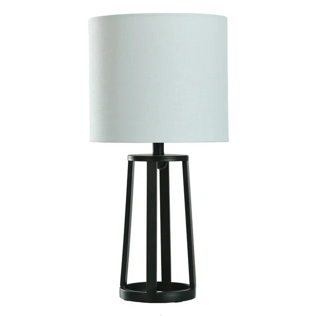Better Homes and Gardens Modern Matte Black Table Lamp with Classic Drum Shade | Walmart (US)