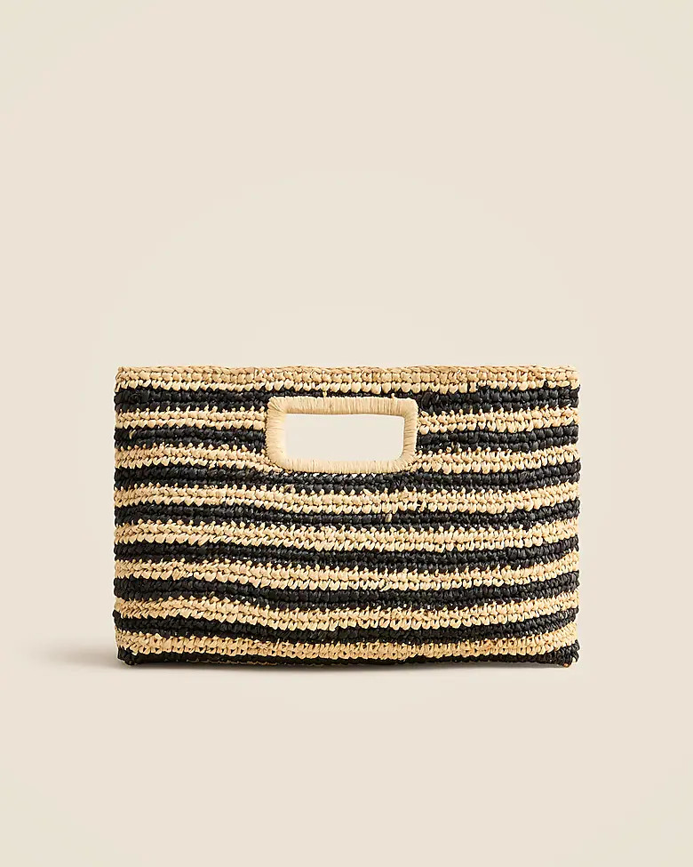 Handknotted raffia rectangular clutch | J. Crew US