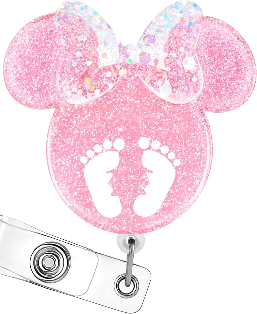 NICU Badge Reel Holder Retractable with ID Clip for Nurse Nursing Name Tag Card Cute Cartoon Labo... | Amazon (US)