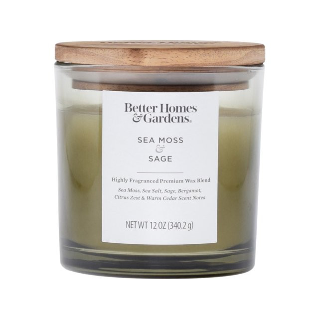 Better Homes & Gardens 12oz Sea Moss & Sage Scented 2-Wick Ombre Jar Candle | Walmart (US)
