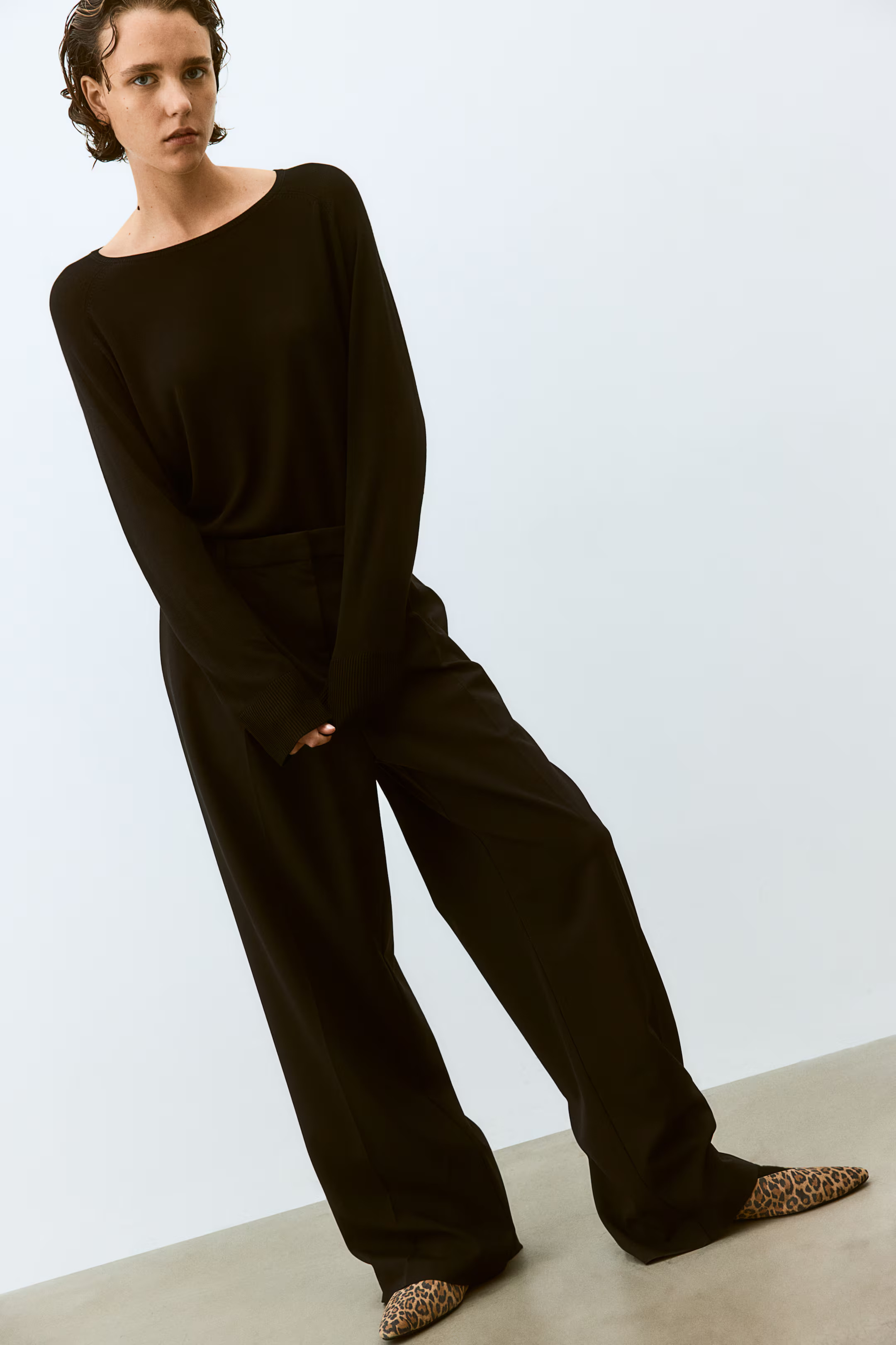 Wide-leg Pants - Black - Ladies | H&M US | H&M (US + CA)