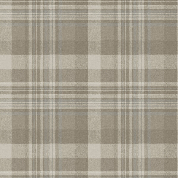 Dutton Plaid Light Brown Flannel Wallpaper | York Wallcoverings