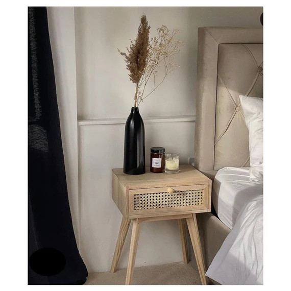LARA Rattan Cane Minimal Scandinavian Bedside Table Cabinet | Etsy | Etsy (UK)