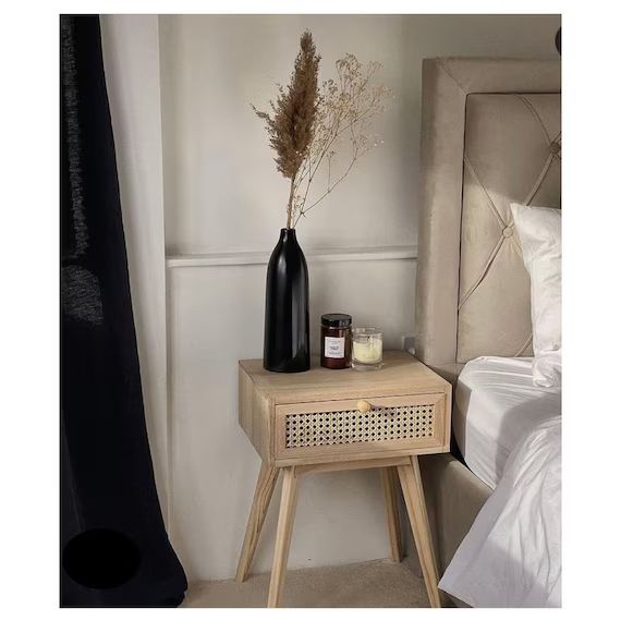 LARA Rattan Cane Minimal Scandinavian Bedside Table Cabinet | Etsy | Etsy (UK)