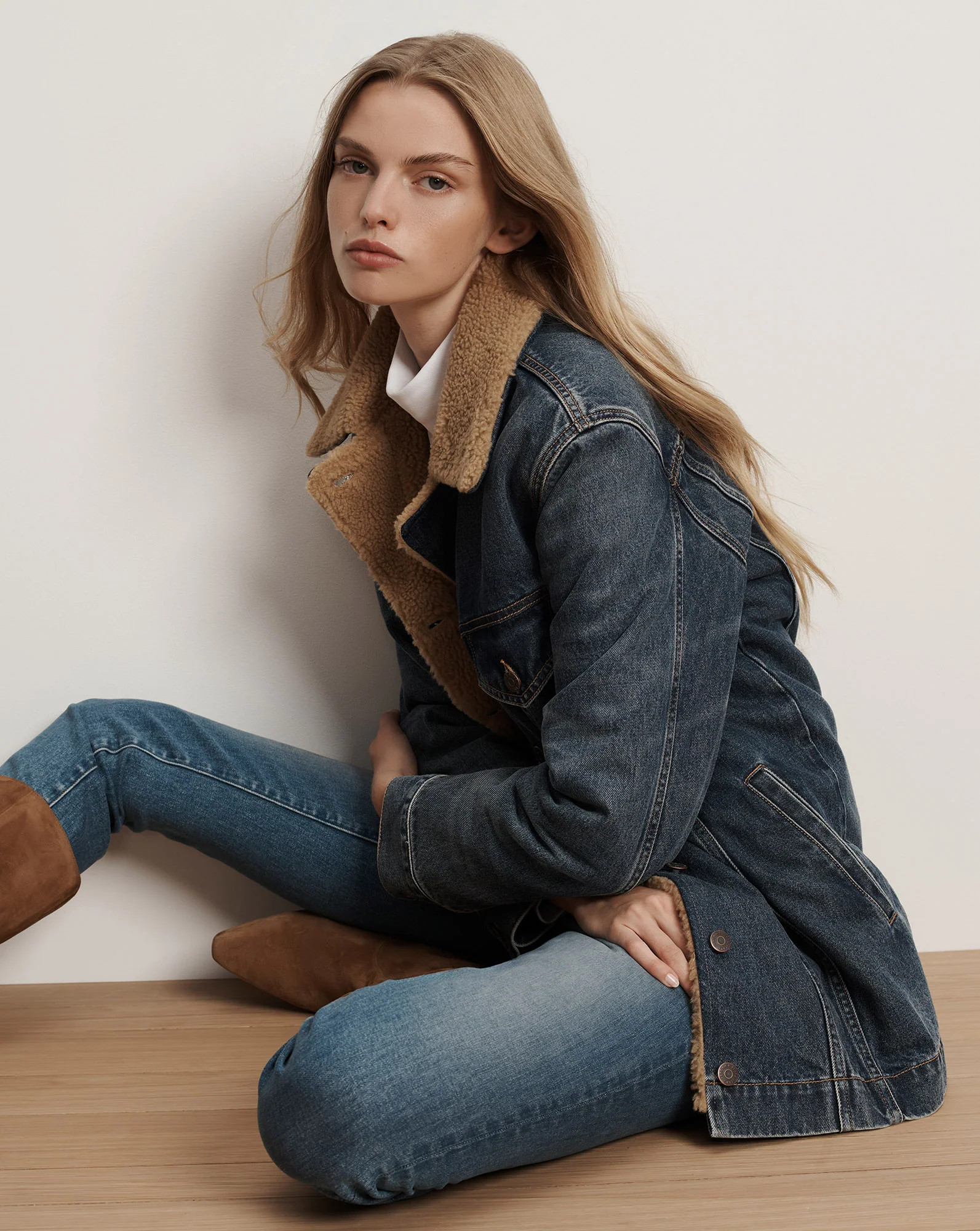Donna Sherpa Denim Jacket | Veronica Beard