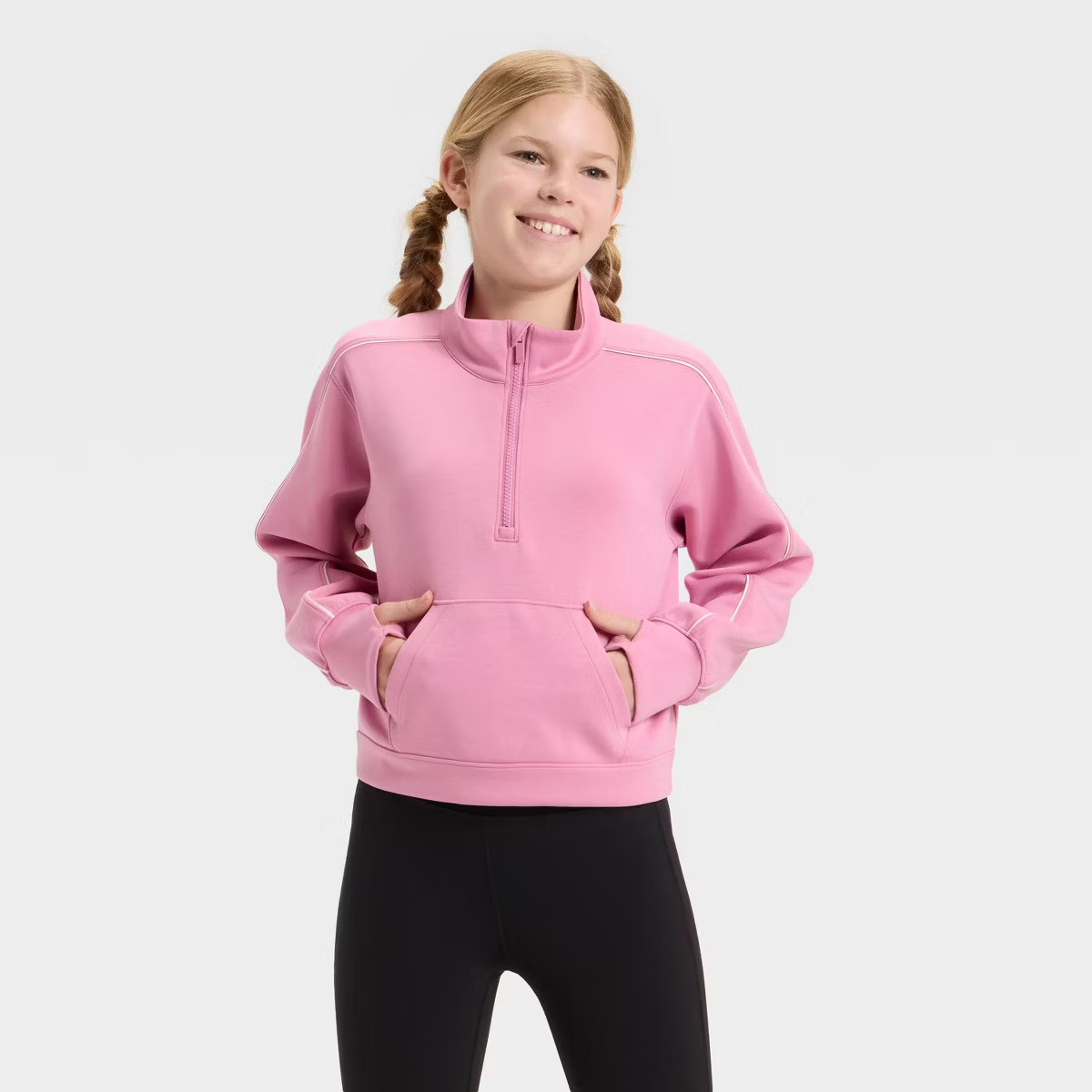 Girls' Airy Sleek 1/2 Zip Sweatshirt - All In Motion™ | Target