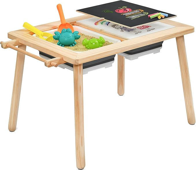 Sensory Table for Toddlers, Kids Table with Foldable Bin & Paper Roller (Without Roll Paper) Play... | Amazon (US)