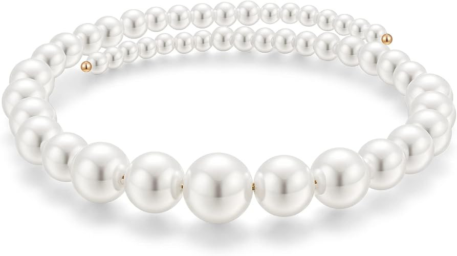 MUYAN Pearl Choker Necklace for Women Boho Imitation Pearl Necklace Jewelry Gift for Women,White | Amazon (US)