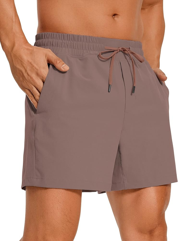 CRZ YOGA Men's Linerless Workout Shorts - 5'' Lightweight Quick Dry for Running Sports Athletic G... | Amazon (US)
