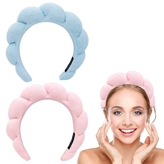 2Pack Spa Headband for Women, Mimi and Co Spa Headband, Makeup Headband Sponge & Terry Towel Clot... | Amazon (US)