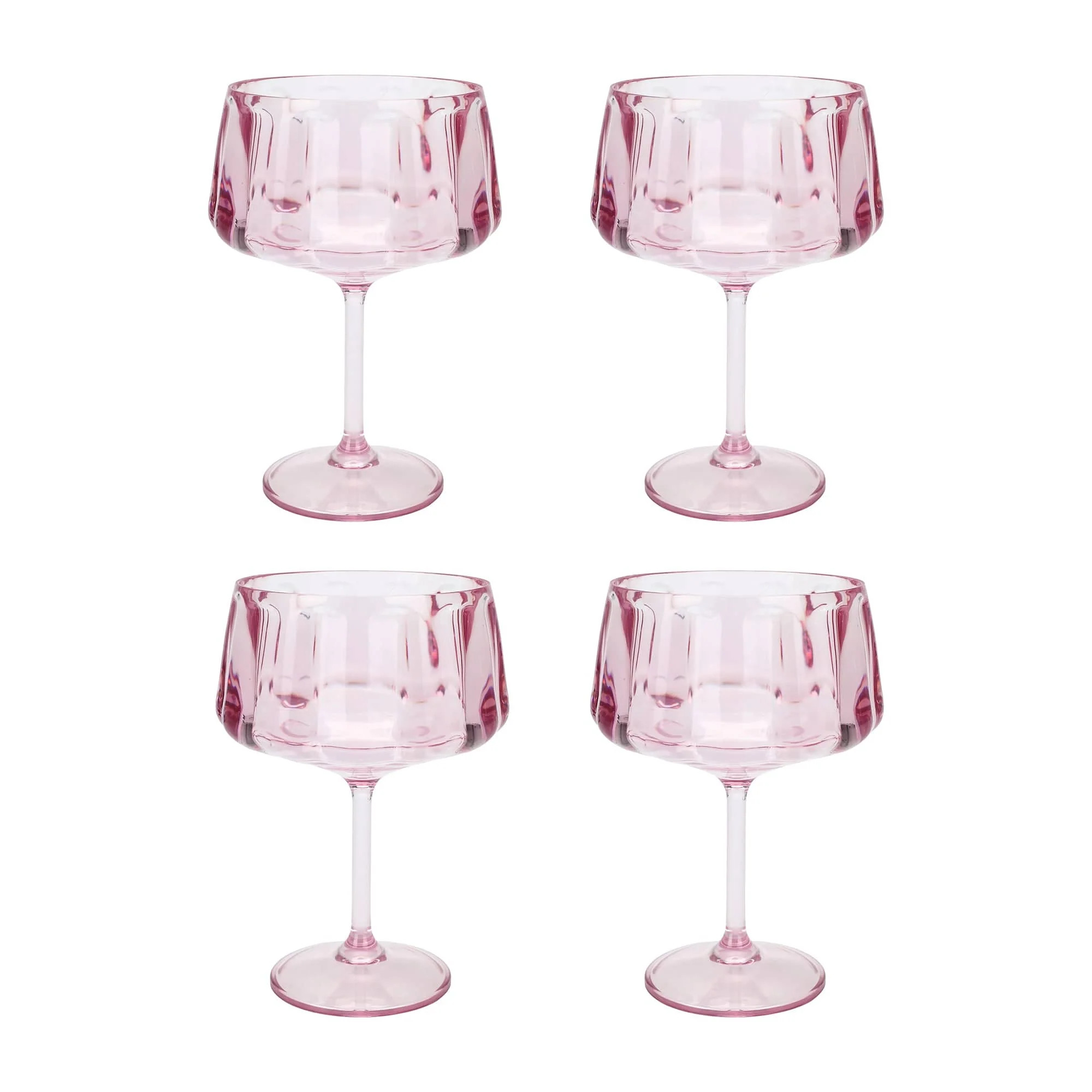 Pretty in Pink Reusable Coupe Glasses (set of 4) | Packed Party