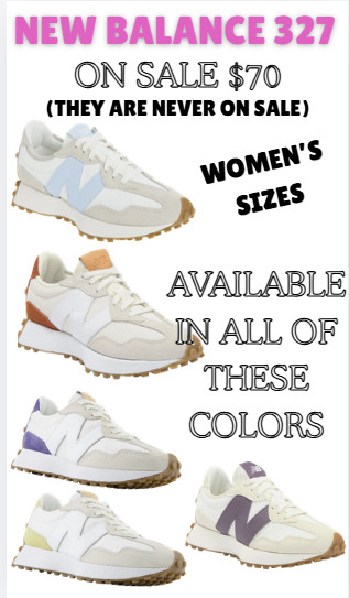 NEW BALANCE 327 ON SALE! These are almost never on sale.  And they have a bunch of summer colors available.  I would definitely buy these now at $70.  These look good with literally everything!  

 #LTKootd #LTKOver40 #LTKSaleAlert