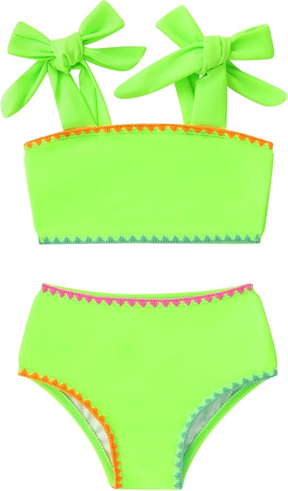 YOUNGER TREE Toddler Girls Two Pieces Swimsuit Color Block Stripe Swimwear Summer Beach Bathing S... | Amazon (US)