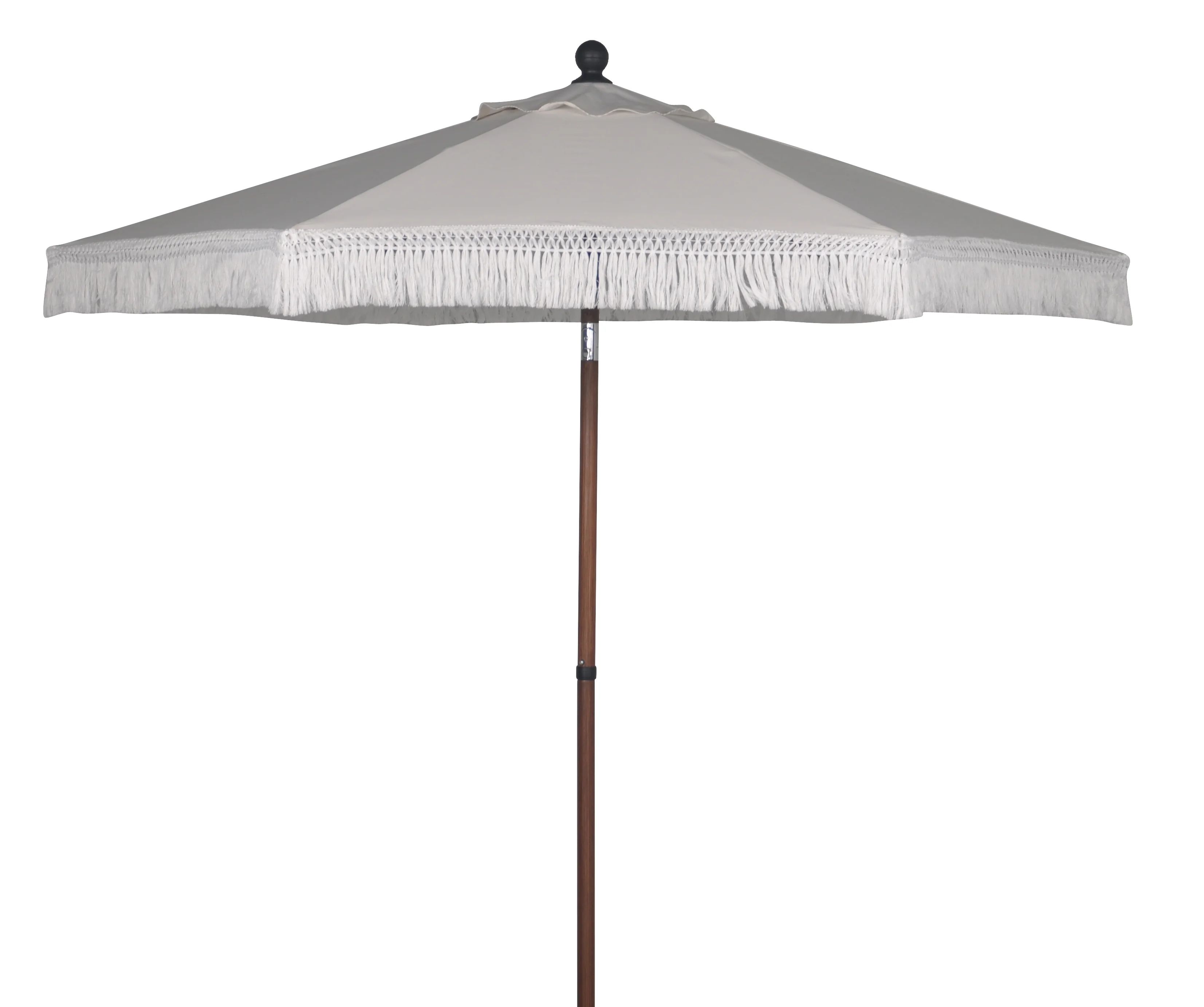 Better Homes & Gardens Ventura 7.5’ Fringe Push-Up & Tilt Patio Umbrella, with Faux Wood Pole | Walmart (US)