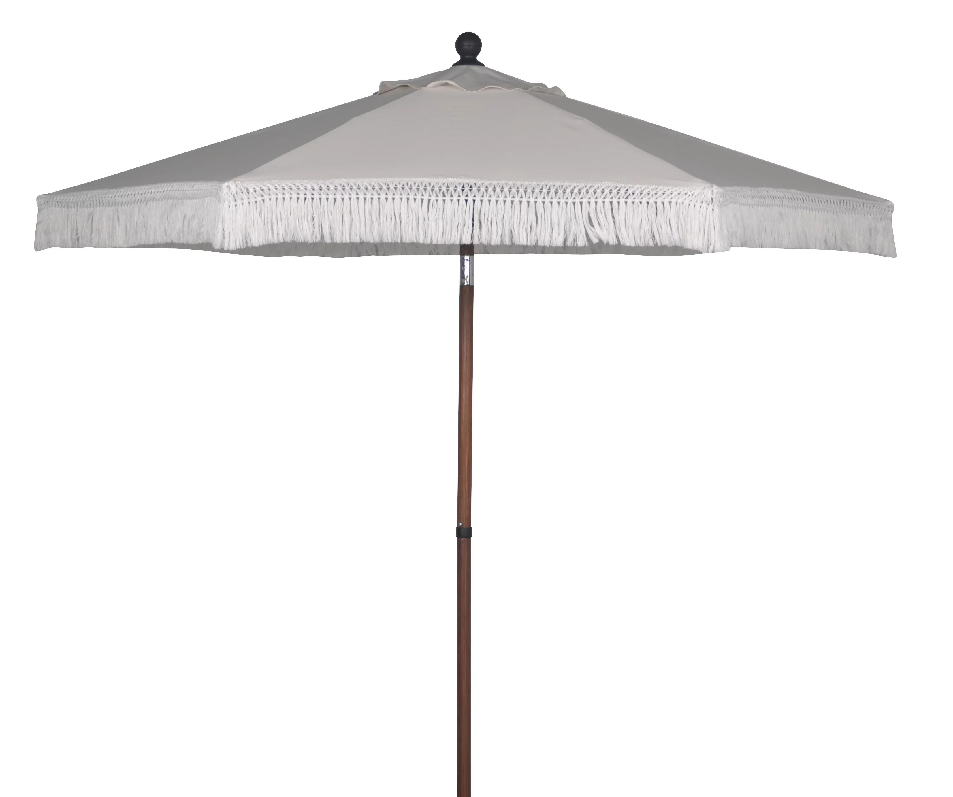 Better Homes & Gardens Ventura 7.5’ Fringe Push-Up & Tilt Patio Umbrella, White | Walmart (US)