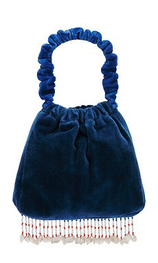 Free People Vancouver Velvet Clutch in Navy & Lapis from Revolve.com | Revolve Clothing (Global)