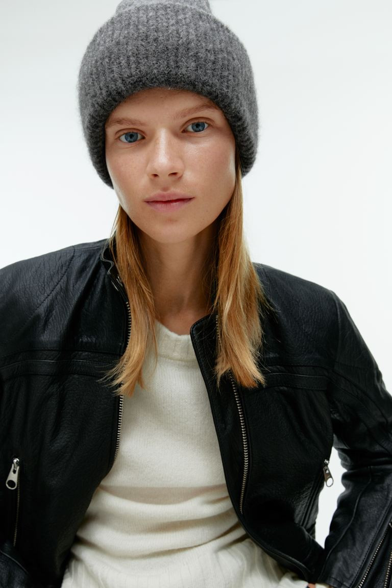Beanie mit doppeltem Umschlag, aus Alpaka-Merino-Mix | H&M (DE, AT, CH, NL, FI)