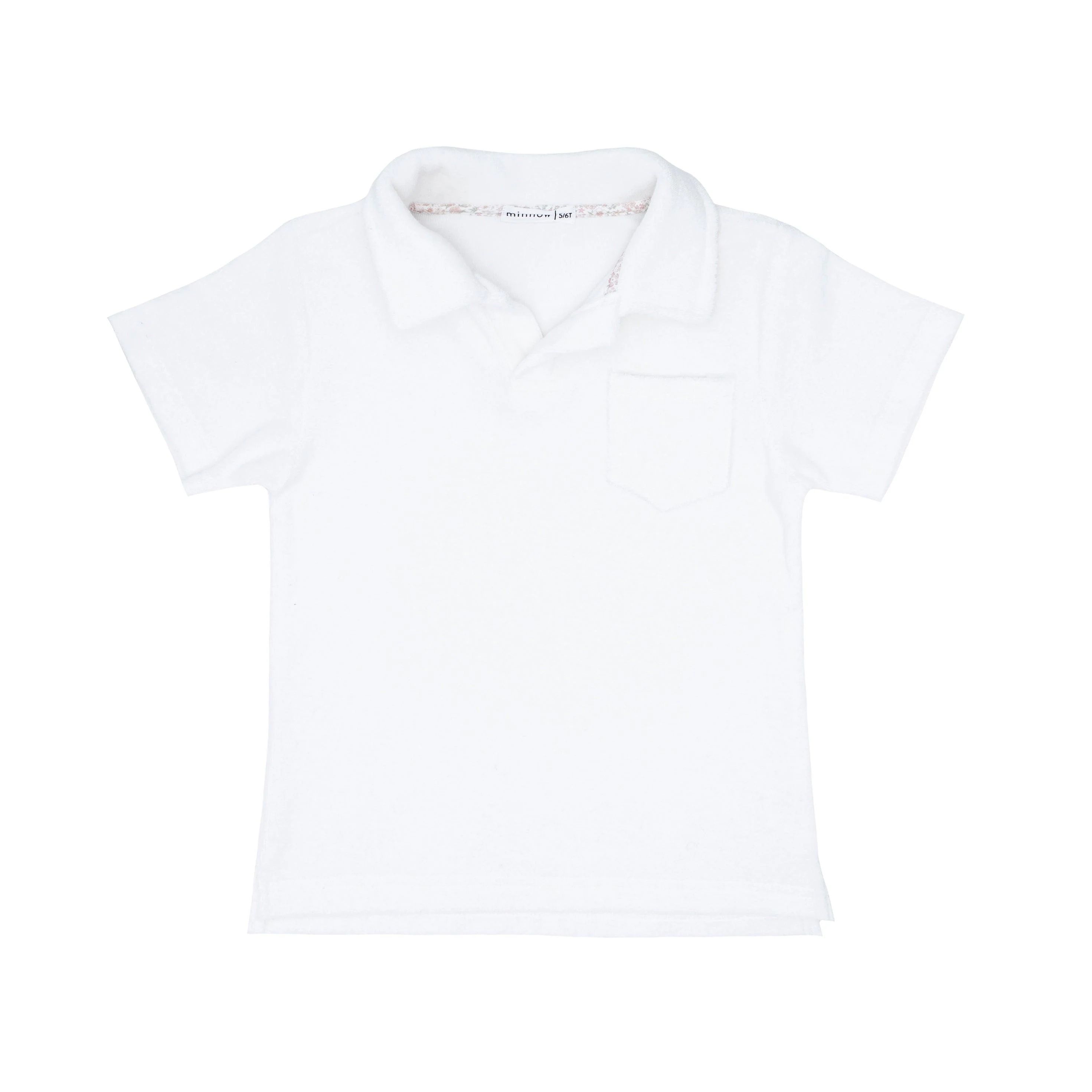 boys white french terry polo shirt | minnow
