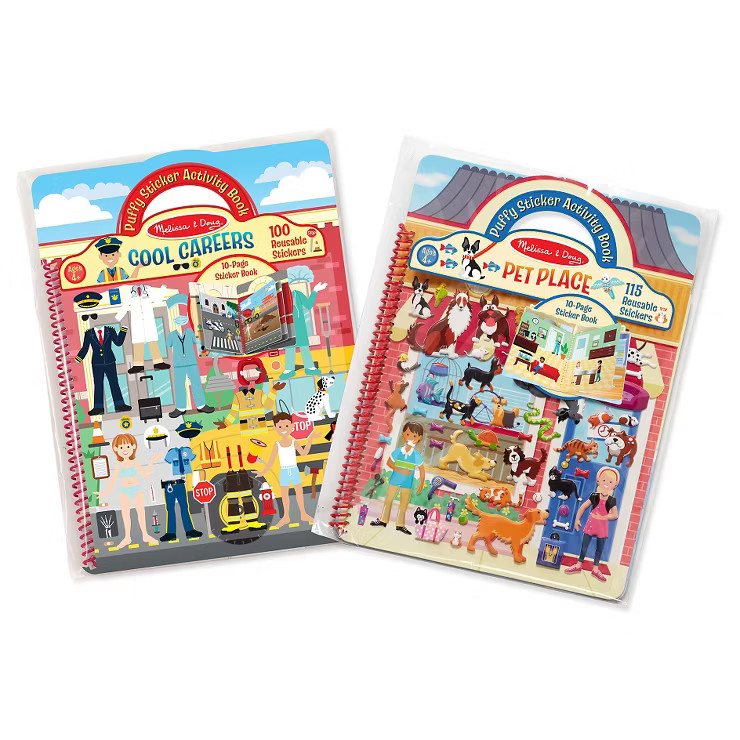 Melissa & Doug Puffy Sticker Activity Books Set: Cool Careers and Pet Place | Target