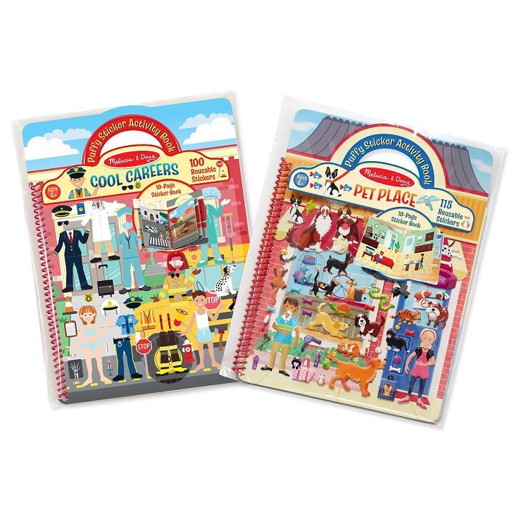 Melissa & Doug Puffy Sticker Activity Books Set: Cool Careers and Pet Place | Target