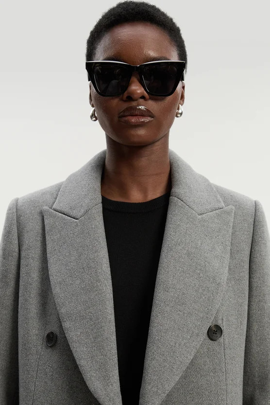 Wool Investment Notch Neck Belted Detail Tailored Maxi Coat | Karen Millen UK + IE + DE + NL