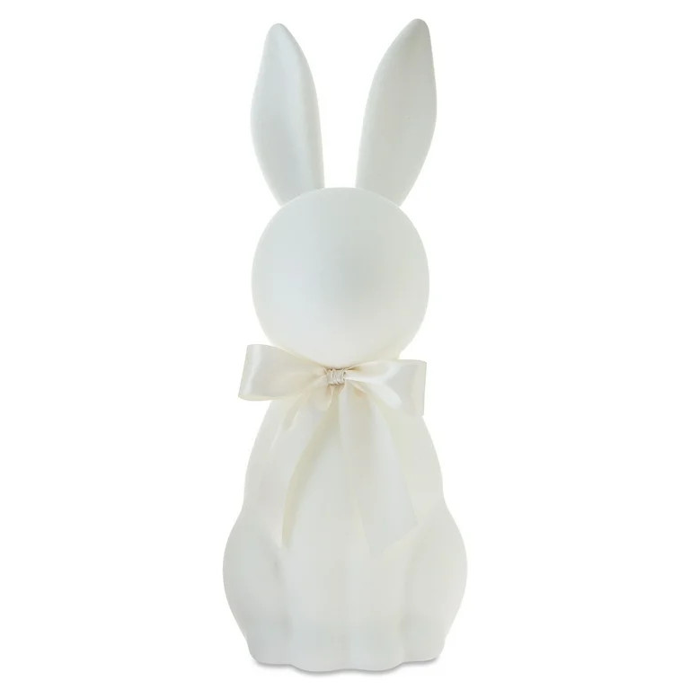 Flocked Bunny Tabletop Decoration, Ivory, 27", Easter by Way To Celebrate | Walmart (US)