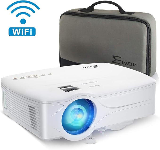 Eviciv Mini WiFi Projector, 1080P and 120'' Display Supported, Portable Movie Projector, Synchron... | Amazon (US)