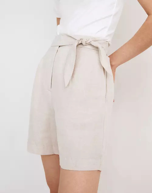 Linen-Blend Side-Tie Bermuda Shorts | Madewell