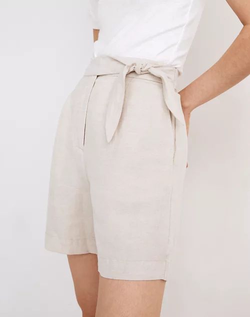 Linen-Blend Side-Tie Bermuda Shorts | Madewell