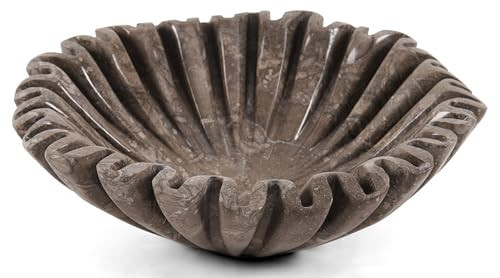 SPESHSTONES Marble Decorative Bowl 10 Inch Large Fruit Bowl for Kitchen Counter and Dining Table Centerpiece, Stone Ruffle Bowls for Gifts & Home Decor | Amazon (US)