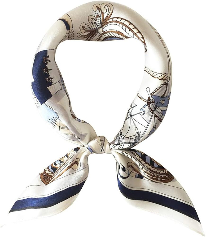 100% Mulberry Silk Scarfs for Women-Lightweight Square Satin Head Scarf-Small Silk Hair Scarf for... | Amazon (US)