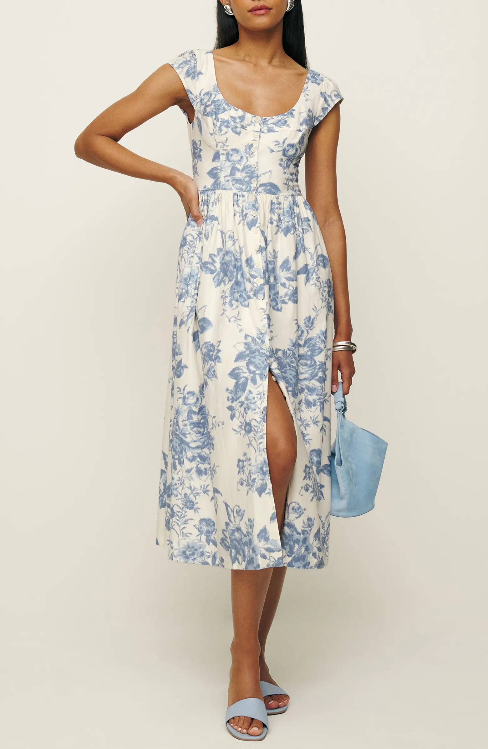 Reformation Florrie Floral Cotton Midi Dress | Nordstrom | Nordstrom
