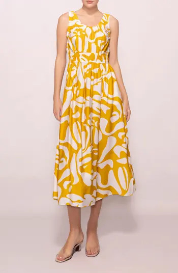 Abstract Print Midi Dress | Nordstrom