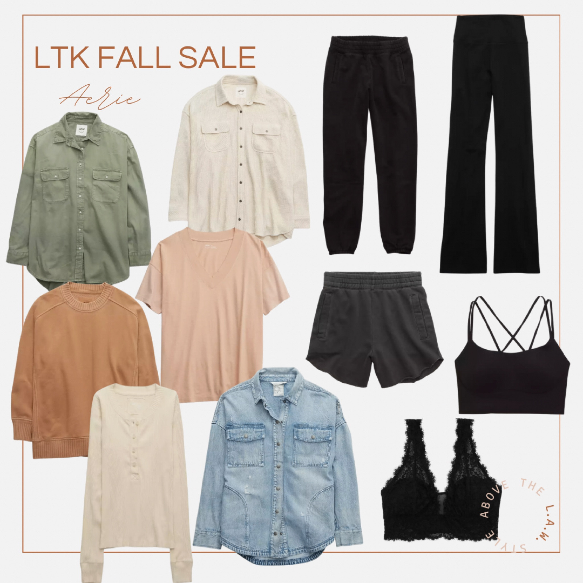 LTK Fall Sale: Aerie
•
sweatshirt, button-up, waffle knit, thermal, Henley, sweat shorts, leggings, joggers, flare pants, bralettes, sports bras, chambray shirt, denim shirt, loungewear, activewear, boyfriend tee

#LTKunder50 #LTKsalealert #LTKSale