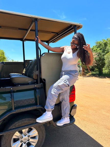 Safari outfit inspo

Neutral tone outfit, cargo pants with aviator sunglasses, white sneakers worn in South Africa

#LTKsalealert #LTKtravel #LTKSeasonal