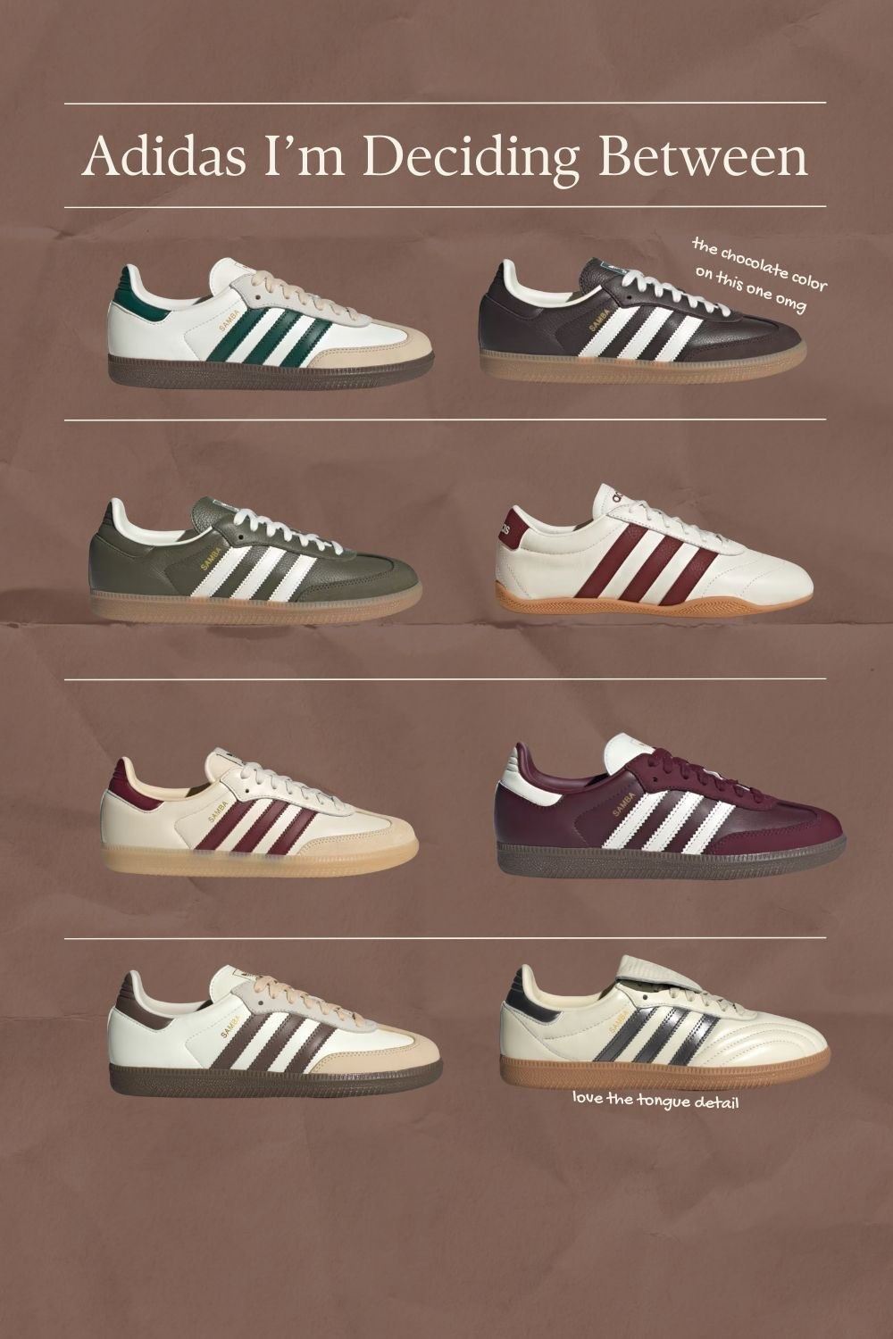 I truly cannot decide on one😭 #adidas #sambas

#LTKTall