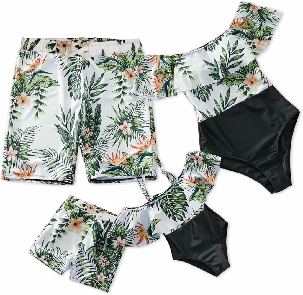 IFFEI Mommy and Me Swimsuit One Piece Pineapple Printed Family Matching Swimwear | Amazon (US)
