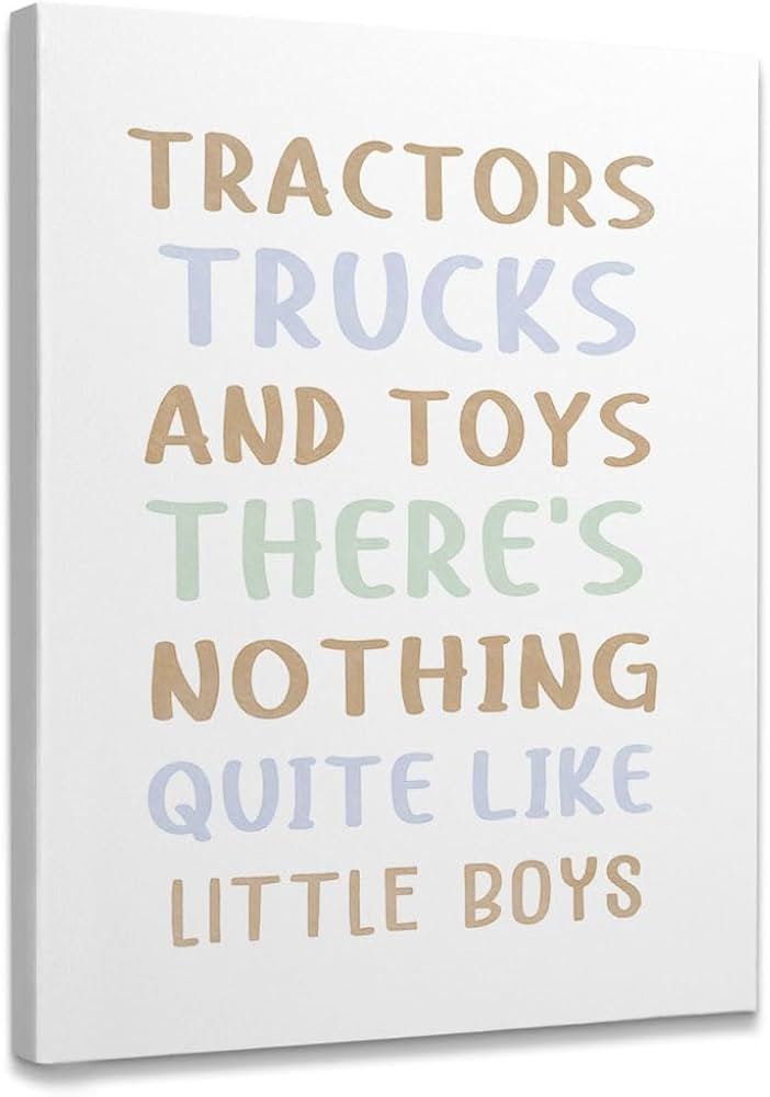 Tractors Trucks And Toys There’s Nothing Quite Like Little Boys Framed Canvas Wall Art Decor 11... | Amazon (US)